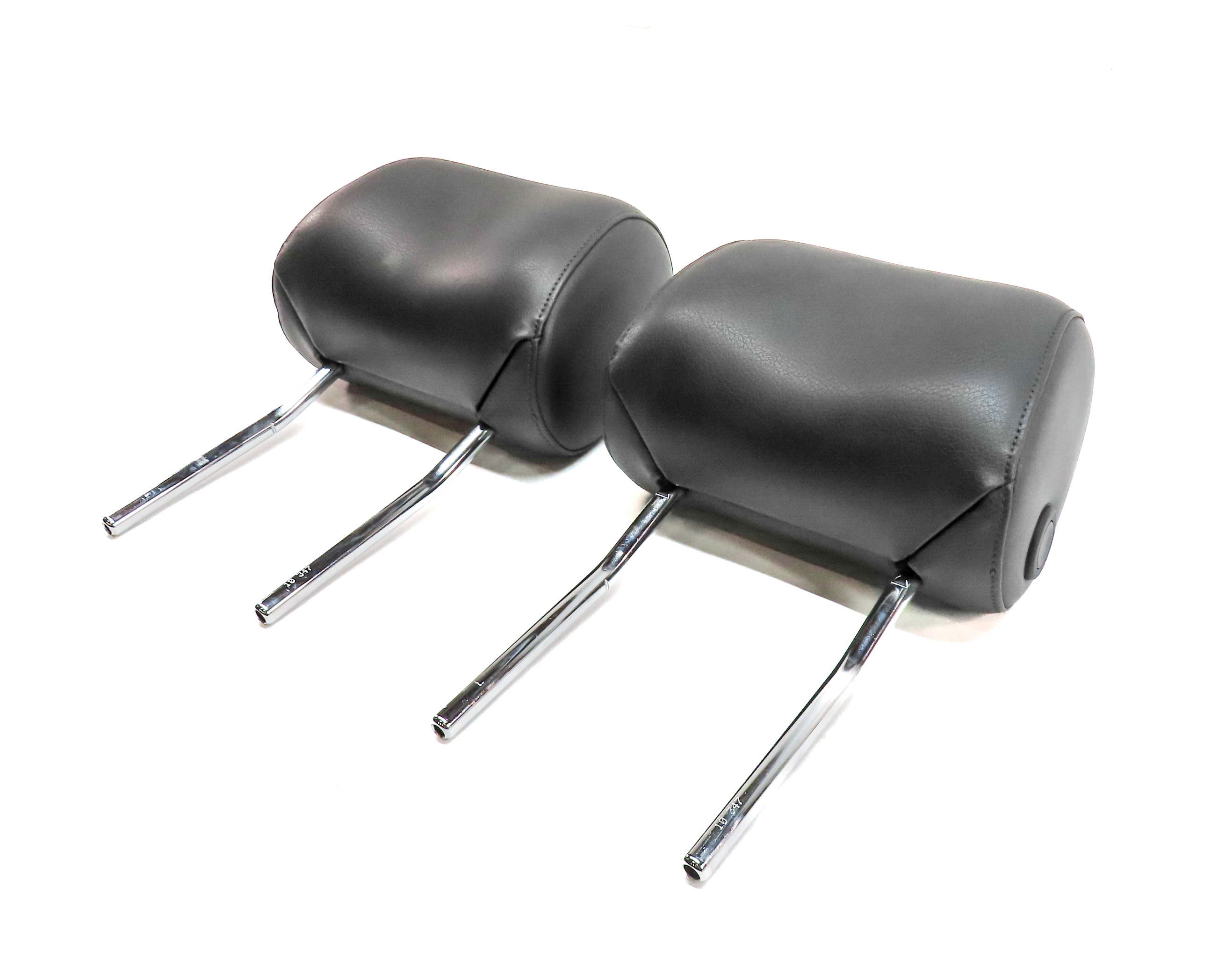 08-15 AUDI A3 A6 Q7 S6 (8P C6 4L) FRONT LEFT & RIGHT HEAD REST SET/2 (Black) — exact item pictured
